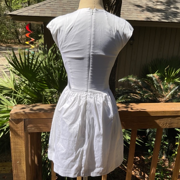 NWT French Connection Unno White Cotton Cap Sleeve Mini Dress - Picture 13 of 15